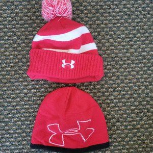 Under Armour Beanie Toboggan Lot of 2 Little Boys Size MEDIUM (4-6 Years) RED T2